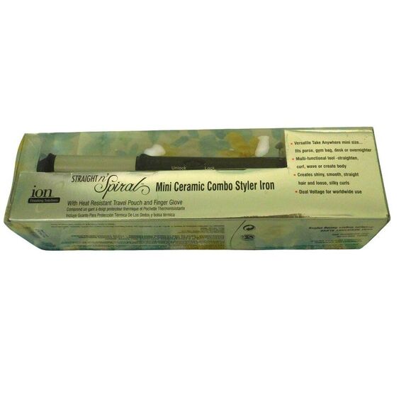 NEW Ion Straight N' Spiral Mini Ceramic Combo Styler with travel pouch - Picture 1 of 7